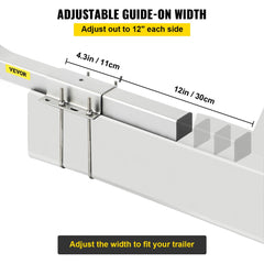 VEVOR Boat Trailer Guide-on, 60", 2PCS Steel Trailer Post Guide ons, with White PVC Tube Covers, Complete Mounting