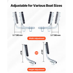VEVOR Boat Trailer Guides, 18.5 in/20.5 in Height Adjustable Trailers Guide, 2PCS Thickened High-Duty Steel Trailer