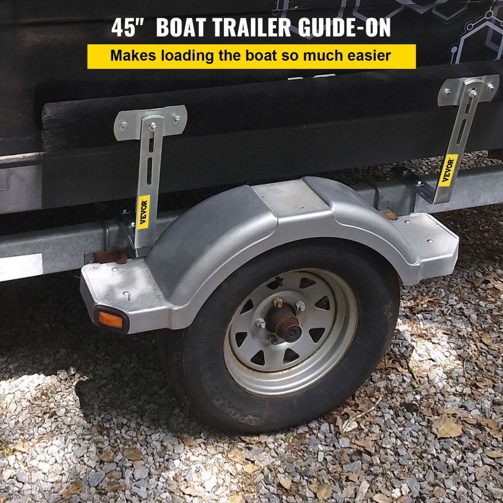 VEVOR Boat Trailer Guide-ons, 48", 2 PCS Rustproof Steel Trailer Guide ons, Trailer Guides with Carpet-Padded Boards