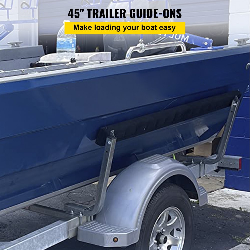 VEVOR Boat Trailer Guide-ons, 2 PCS Rustproof Steel Trailer Guide ons, Trailer Guides with Carpet-Padded Boards