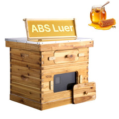 VEVOR Bee Hive 20 Frame Bee Hives Starter Kit, Beeswax Coated Fir Wood, 1 Deep + 1 Medium Bee Boxes Langstroth Beehive