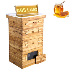 VEVOR Bee Hive 40 Frame Bee Hives Starter Kit, Beeswax Coated Fir Wood, 2 Deep + 2 Medium Bee Boxes Langstroth Beehive
