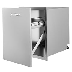 VEVOR Pull Out Trash Drawer 17.7x22.8 Inch Raised Style Trash Bin with Pull-Out Tray Stainless Steel Trash Drawer with