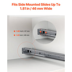 VEVOR Drawer Slides Brackets, 10 Pairs Drawer Rails for 100 LBS Side Mount Ball Bearing Rail, Heavy Duty Cabinet Drawer