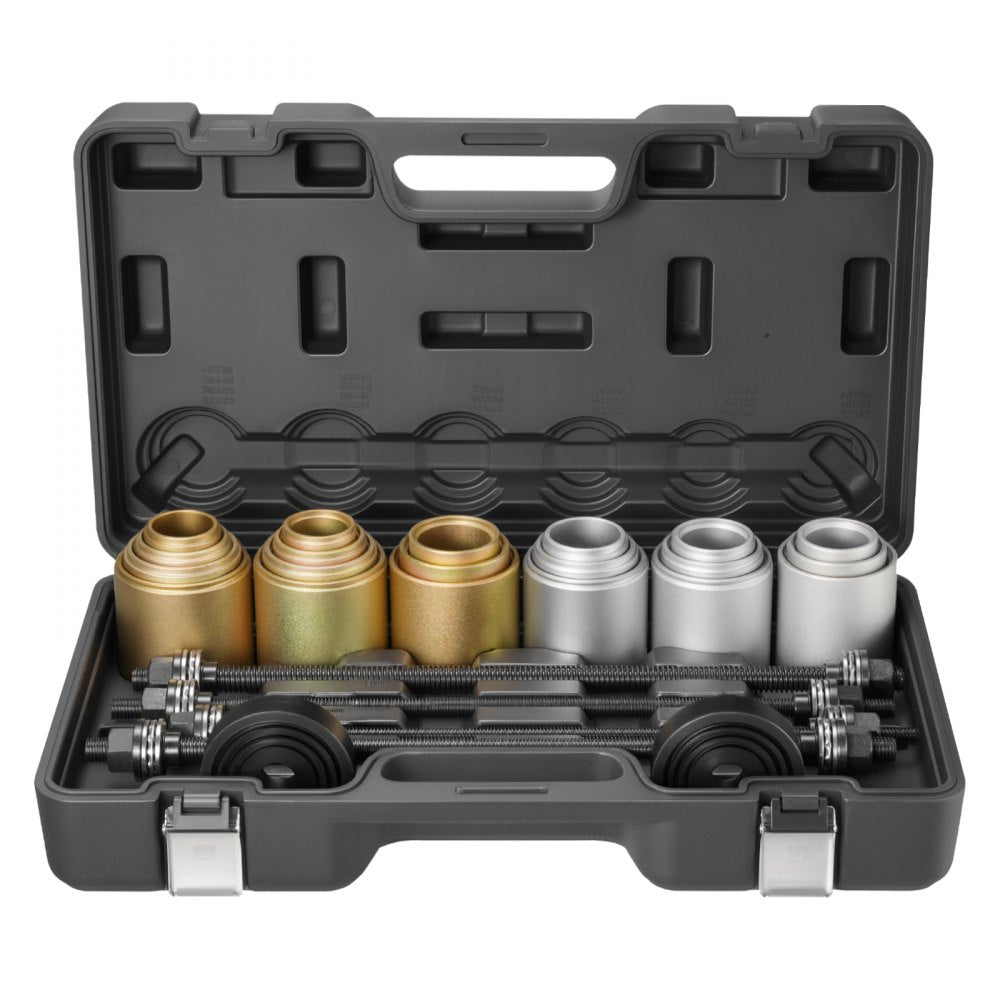 VEVOR Pull and Press Sleeve Kit, 26 PCS, Steel Bush Removal Insertion Sleeve Tools with Carrying Case, Compatible with