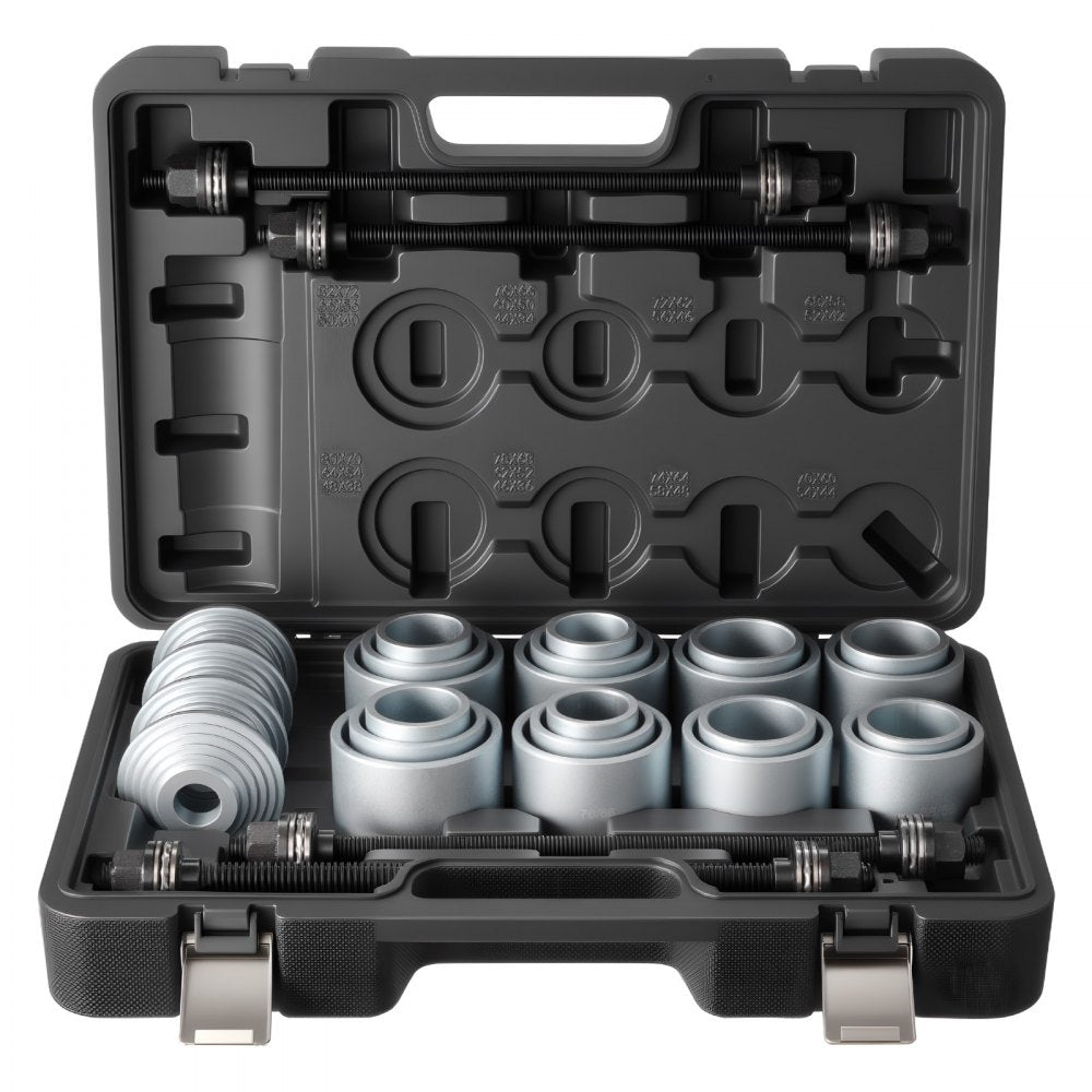 VEVOR Pull and Press Sleeve Kit, 28 PCS, Steel Bush Removal Insertion Sleeve Tools with Carrying Case, Compatible with
