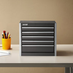 VEVOR Metal Tool Box, 8.6-inch, Portable Metal Tool Box with 5 Drawers, Small Tool Chest with EVA Liners and PP Feet