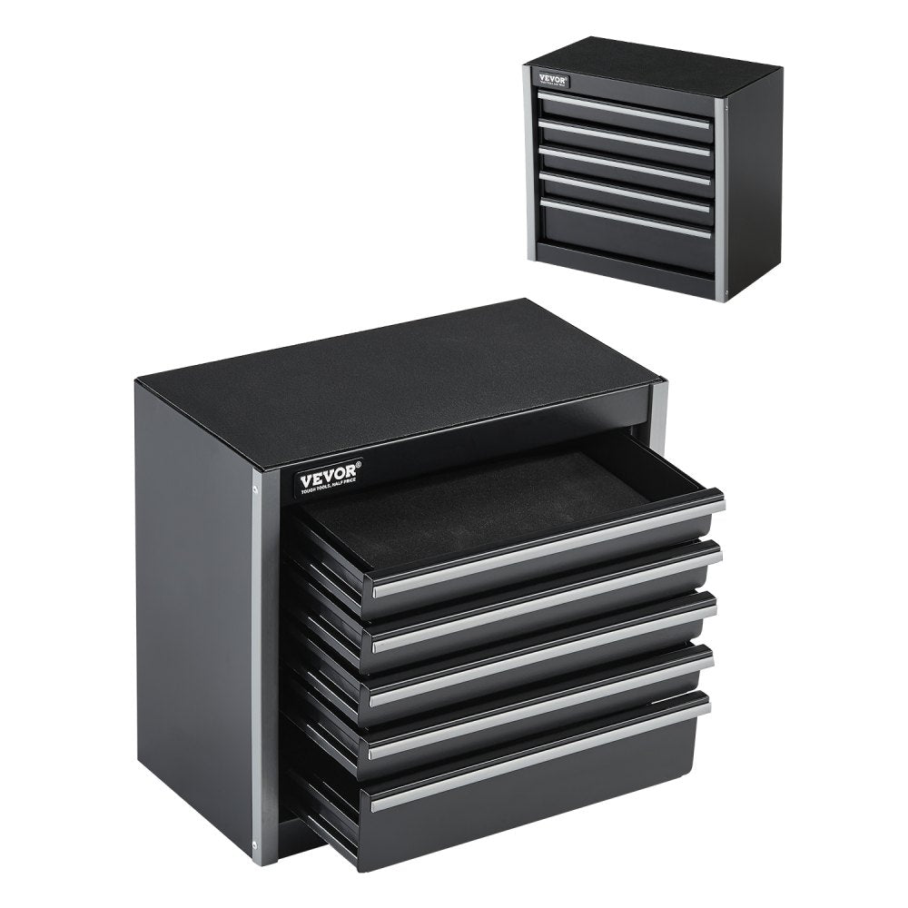 VEVOR Metal Tool Box, 8.6-inch, Portable Metal Tool Box with 5 Drawers, Small Tool Chest with EVA Liners and PP Feet
