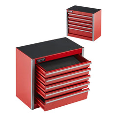 VEVOR Metal Tool Box, 8.6-inch, Portable Metal Tool Box with 5 Drawers, Small Tool Chest with EVA Liners and PP Feet