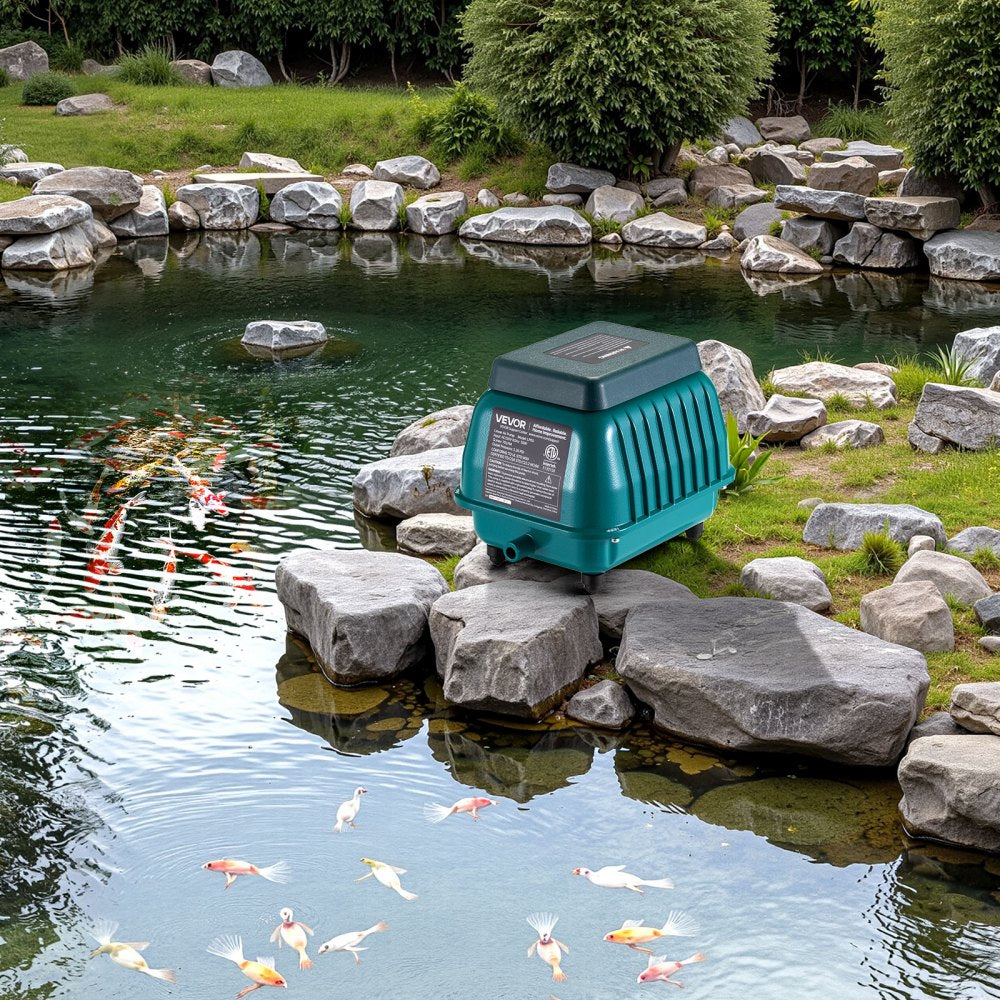 VEVOR Linear Air Pump, 1110 GPH Air Flow, Septic Aerator Pump, Aeration System for 10 ft Deep Ponds, Fit for Septic