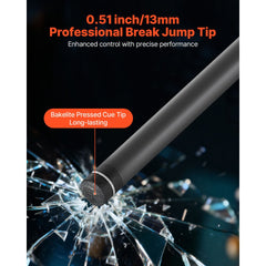 VEVOR Pool Cue, 1 Piece Jump Break Cue, 58 inch & 19.5 oz Break Cues Pool Stick, Breaks Stick with Carbon Fiber Shaft &
