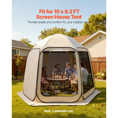 VEVOR Sun Shade Sail Canopy Covers, Fit for 10 x 9.2 ft Screen House Tent, Sun Protection, 5.51 x 4.23 ft 300D Oxford