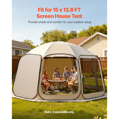 VEVOR Sun Shade Sail Canopy Covers, Fit for 15 x 13.8 ft Screen House Tent, Sun Protection, 5.51 x 5.25 ft 300D Oxford