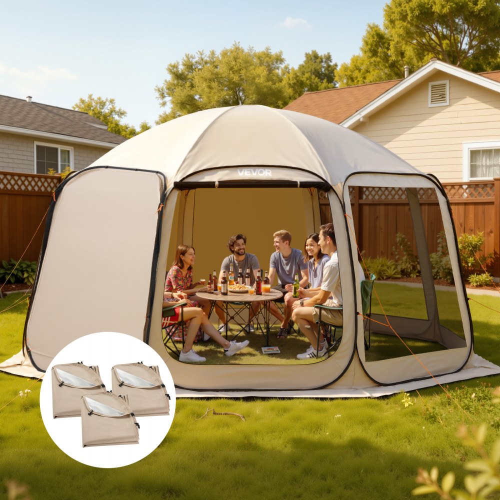 VEVOR Sun Shade Sail Canopy Covers, Fit for 15 x 13.8 ft Screen House Tent, Sun Protection, 5.51 x 5.25 ft 300D Oxford