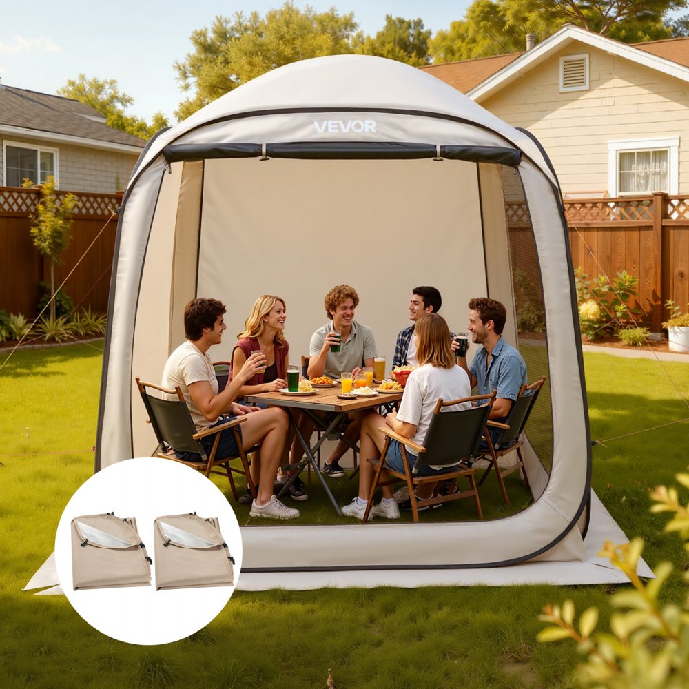 VEVOR Sun Shade Sail Canopy Covers, Fit for 6 x 6 ft Screen House Tent, Sun Protection, 5.51 x 5.71 ft 300D Oxford