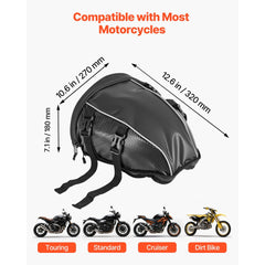 VEVOR Motorcycle Tail Bag, 10 L Motorcycle Rear Seat Bag with Waterproof Rain Cover, Outdoor Sports Motorbike Luggage