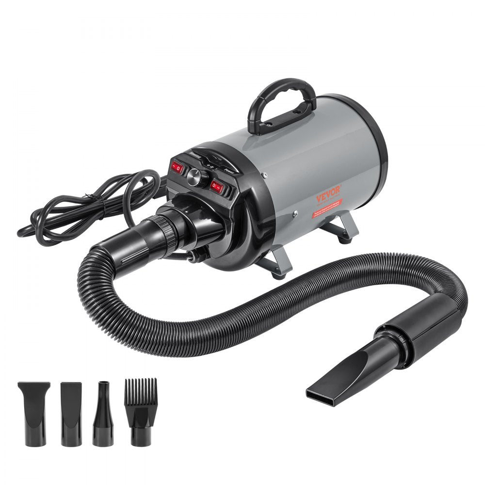 VEVOR Dog Dryer, 2000W/2.7HP Dog Blow Dryer, Pet Grooming Dryer with Adjustable Speed and Temperature Control, Pet Hair