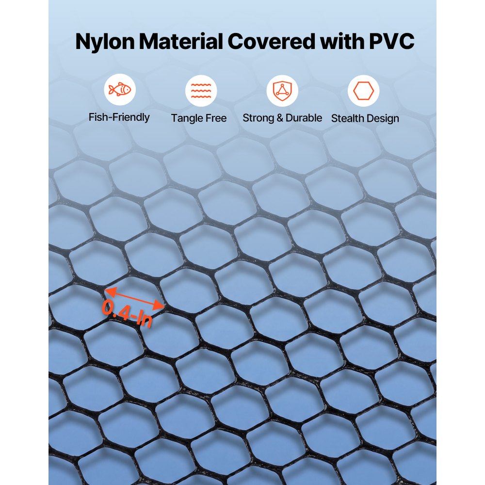 VEVOR Fishing Net, Landing Nets with Telescopic Handle, Portable Lightweight Stronger 6063 Aluminum Fish Gear, Nylon