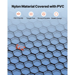 VEVOR Fishing Net, Landing Nets with Telescopic Handle, Portable Lightweight Stronger 6063 Aluminum Fish Gear, Nylon