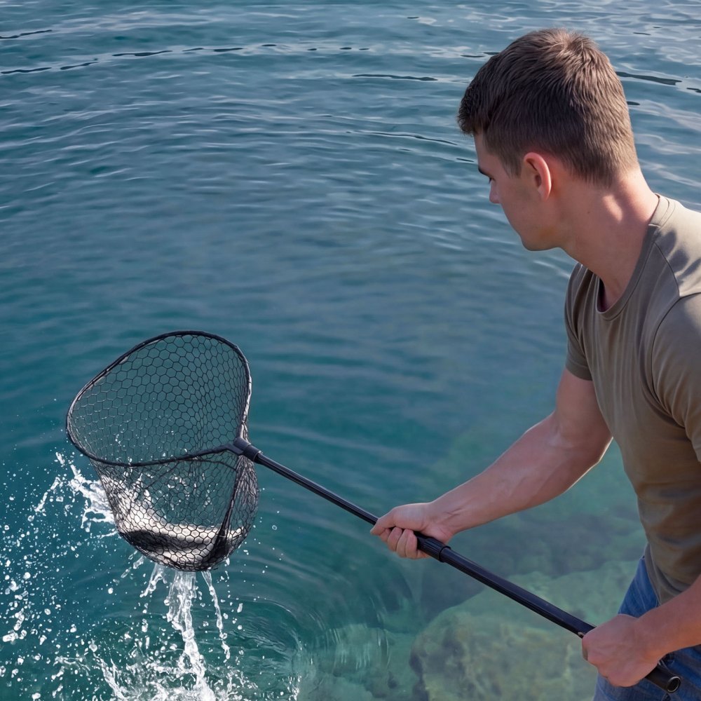 VEVOR Fishing Net, Foldable Landing Nets with Telescopic Handle, Portable Lightweight and Stronger 6063 Aluminum Fish