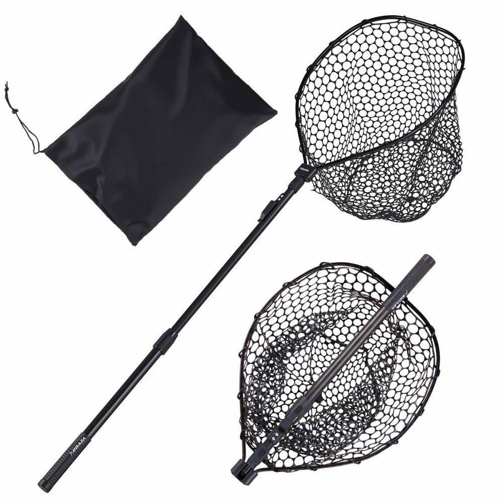 VEVOR Fishing Net, Foldable Landing Nets with Telescopic Handle, Portable Lightweight and Stronger 6063 Aluminum Fish