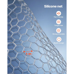 VEVOR Fishing Net, Foldable Landing Nets with Telescopic Handle and Built in Length Scale, Lightweight and Stronger