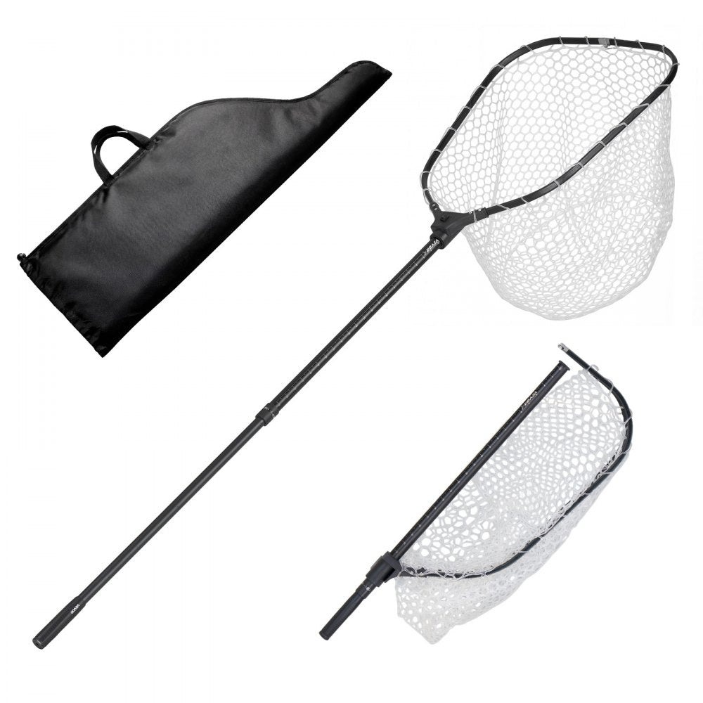 VEVOR Fishing Net, Foldable Landing Nets with Telescopic Handle and Built in Length Scale, Lightweight and Stronger