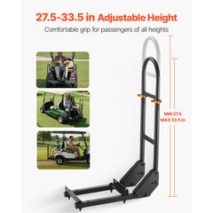 VEVOR Golf Cart Grab Bar, 17.7 x 9.3 x 35.6 Inch, Compatible with Most Golf Carts with Metal Footplates, No