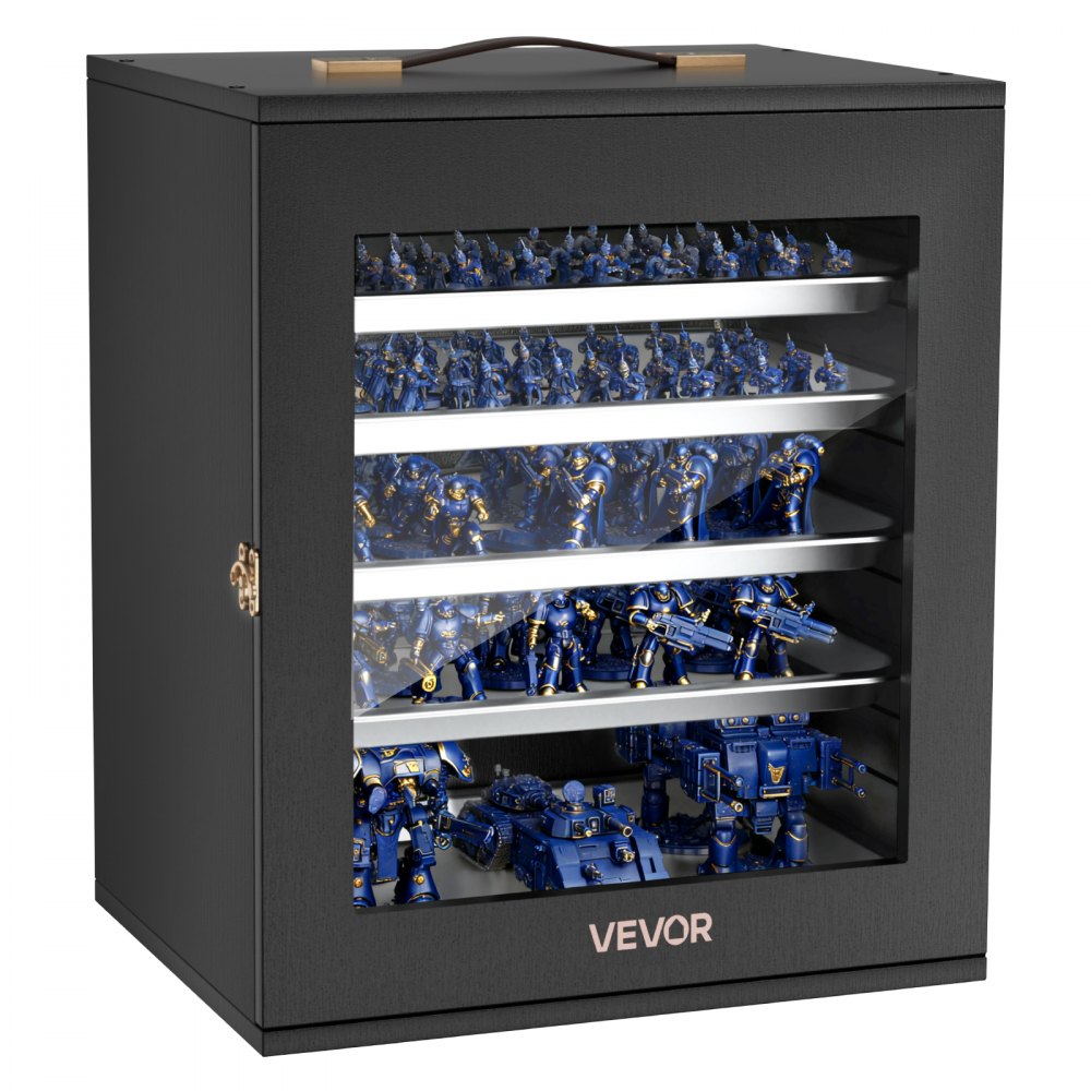 VEVOR Miniatures Storage Case, Warhammer Carrying Case Fits for 2500-3500 Scale Models, Wooden Miniatures Display