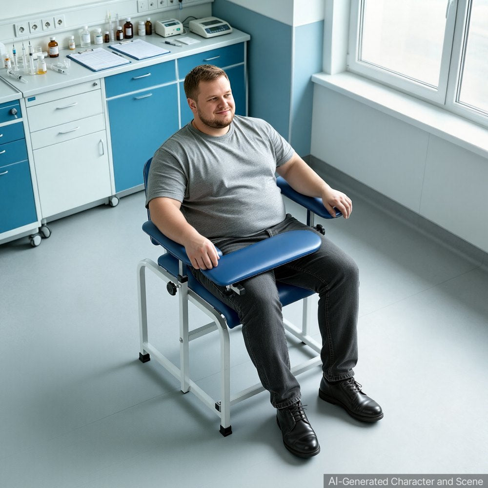 VEVOR Phlebotomy Chair 500LBS Capacity Blood Draw Medical Chair, Comfortable Blood Drawing Chairs with Adjustable