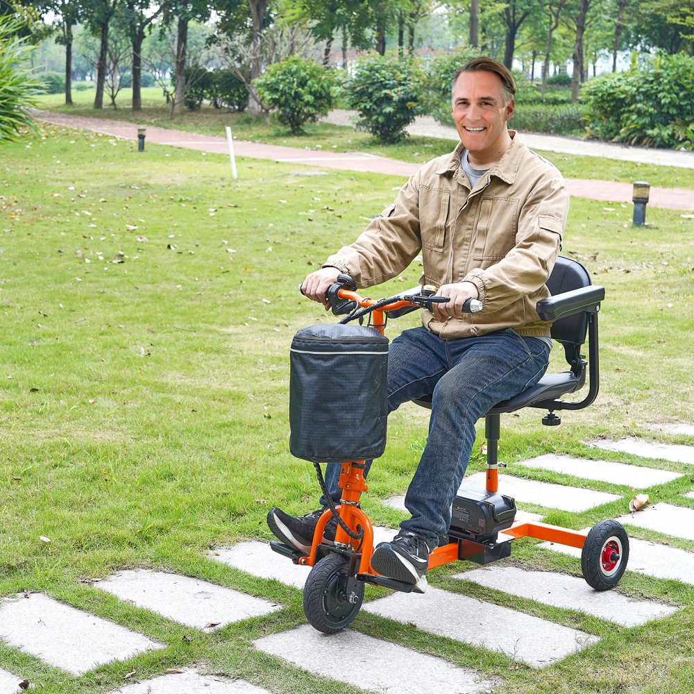 VEVOR Foldable 3 Wheel Mobility Scooter for Seniors, Portable Electric Powered Mobility Scooter with 12 Mile Long