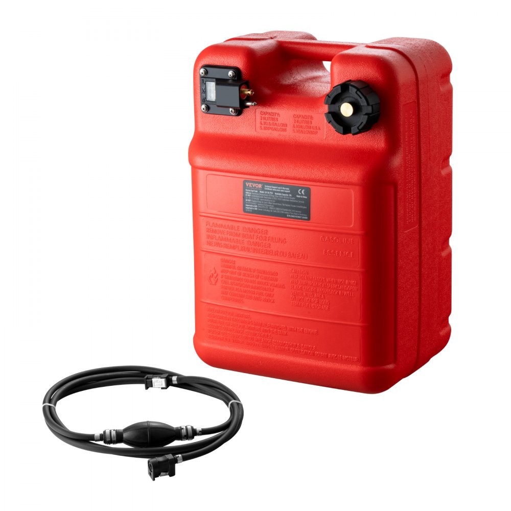 VEVOR Marine Tank, 6.34-Gallon/24-L Marine Portable Tank Outboard Marine Boat Transfer Tank with 9.8ft Hose, Gauge for