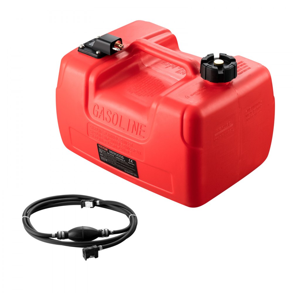 VEVOR Boat Fuel Tank, 3.17-Gallon/12-L Marine Outboard Transfer Tank, Transfer Tank with 9.8ft Hose, Gauge for Outboard