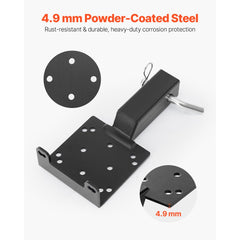 VEVOR Winch Mount, 3600 lbs / 1633 kg Load Capacity, Trailer Hitch Winch Mount with 2-inch Receiver, 2/4 Winch Bolt