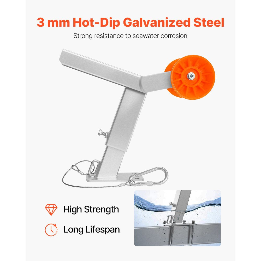 VEVOR Boat Trailer Winch Stand with Roller, Adjustable Height 14.3-21.6 Inches, Boat Winch Mount with U-Bolts for 2-3