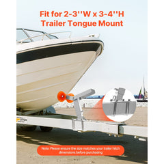 VEVOR Boat Trailer Winch Stand with Roller, Adjustable Height 14.3-21.6 Inches, Boat Winch Mount with U-Bolts for 2-3