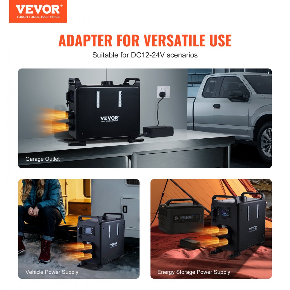VEVOR 8KW Diesel Heater, 12V/24V All in One Diesel Air Heater, Bluetooth APP Control, Remote Control and Display