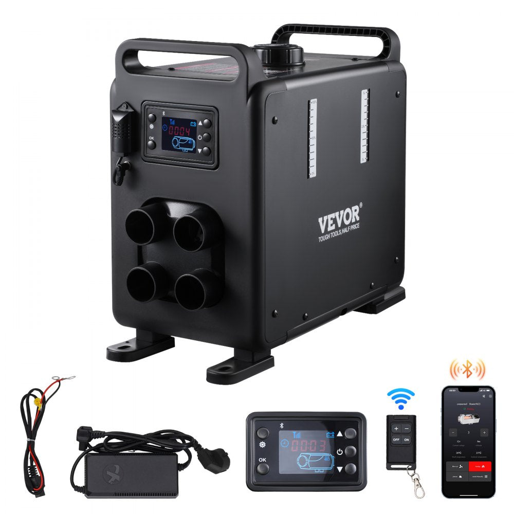 VEVOR 8KW Diesel Heater, 12V/24V All in One Diesel Air Heater, Bluetooth APP Control, Remote Control and Display