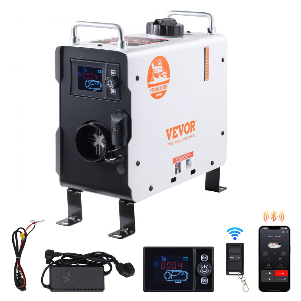 VEVOR 2KW Diesel Heater, 12V/24V All in One Diesel Air Heater, with Bluetooth APP Control, Remote Control and Display