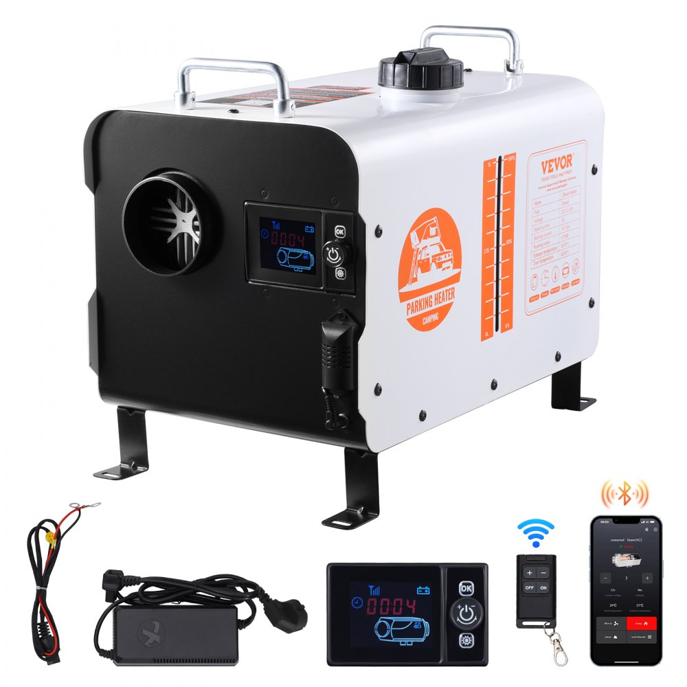 VEVOR 8KW Diesel Heater, 12V/24V All in One Diesel Air Heater, with Bluetooth APP Control, Remote Control and Display