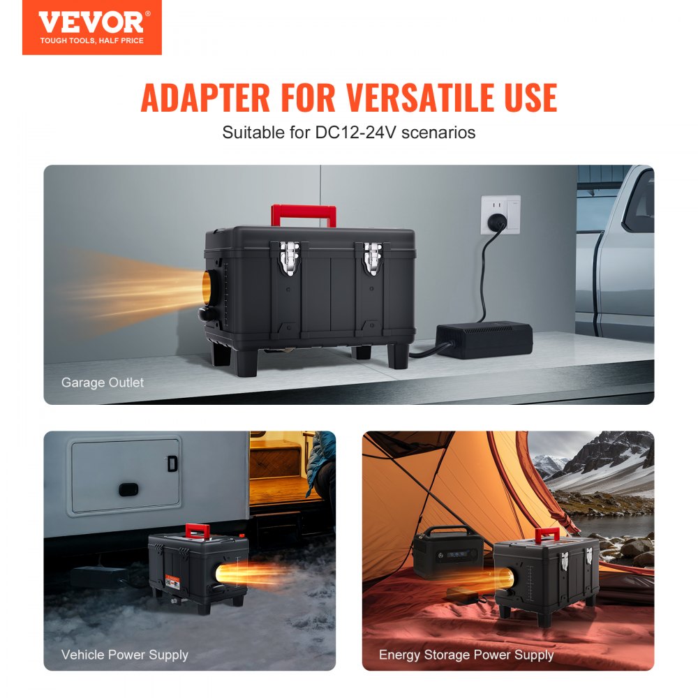 VEVOR 8KW Diesel Heater, 12V/24V All in One Diesel Air Heater, with Bluetooth APP Control, Remote Control and Display