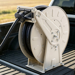VEVOR Fuel Hose Reel, 3/4 inch x 33 ft Retractable, Spring Driven Auto Swivel Rewind, 300 PSI, Heavy-Duty Carbon Steel