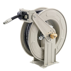 VEVOR Oil Hose Reel, 1/2 inch x 50 ft Retractable, Spring Driven Auto Swivel Rewind, Max 3625 PSI, Heavy-Duty Carbon