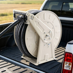 VEVOR Fuel Hose Reel, 3/4 inch x 66 ft Retractable, Spring Driven Auto Swivel Rewind, 300 PSI, Heavy-Duty Carbon Steel