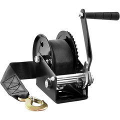 VEVOR Hand Winch, 1200 lbs Pulling Capacity, Boat Trailer Winch Heavy Duty Rope Crank with 23 ft Polyester Strap and