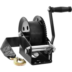 VEVOR Hand Winch, 1600 lbs Pulling Capacity, Boat Trailer Winch Heavy Duty Rope Crank with 33 ft Polyester Strap and