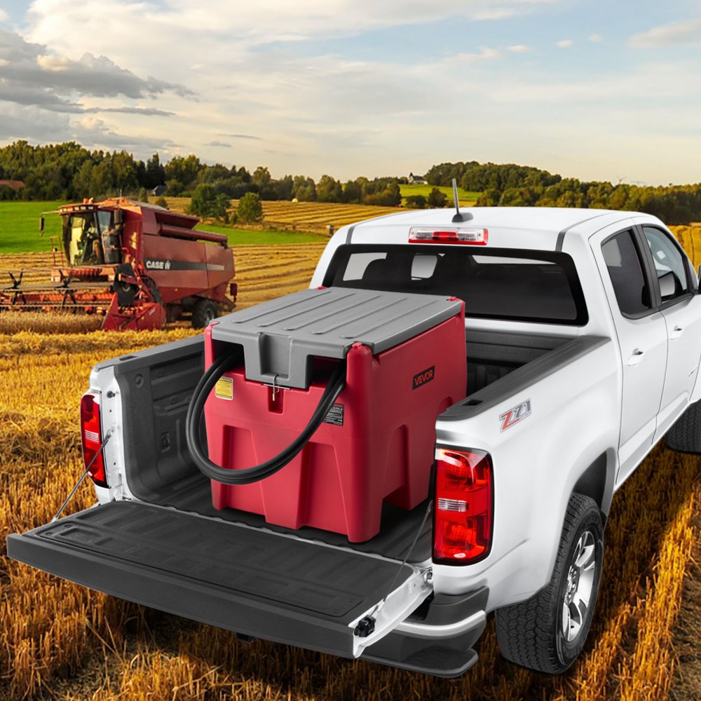 VEVOR Portable Diesel Tank, 58 Gallon Capacity & 10.6 GPM Flow Rate, Fuel Tank with 12V Electric Transfer Pump and