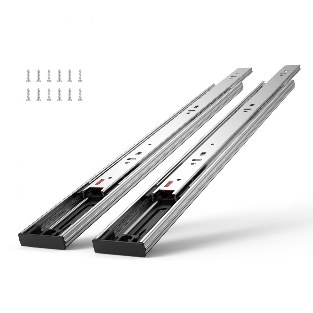 VEVOR 6 Pairs of 18 Inch Drawer Slides Side Mount Rails, Heavy Duty Full Extension Steel Track, Soft-Close Noiseless