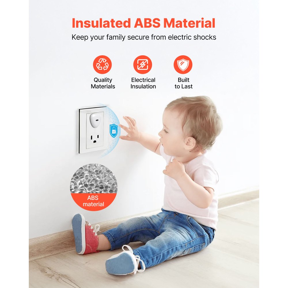 VEVOR Outlet Covers, 70 Pack, Plug Covers for Electrical Outlets, Secure Electric Socket Protector Caps with Shock