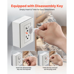 VEVOR Outlet Covers, 70 Pack, Plug Covers for Electrical Outlets, Secure Electric Socket Protector Caps with Shock